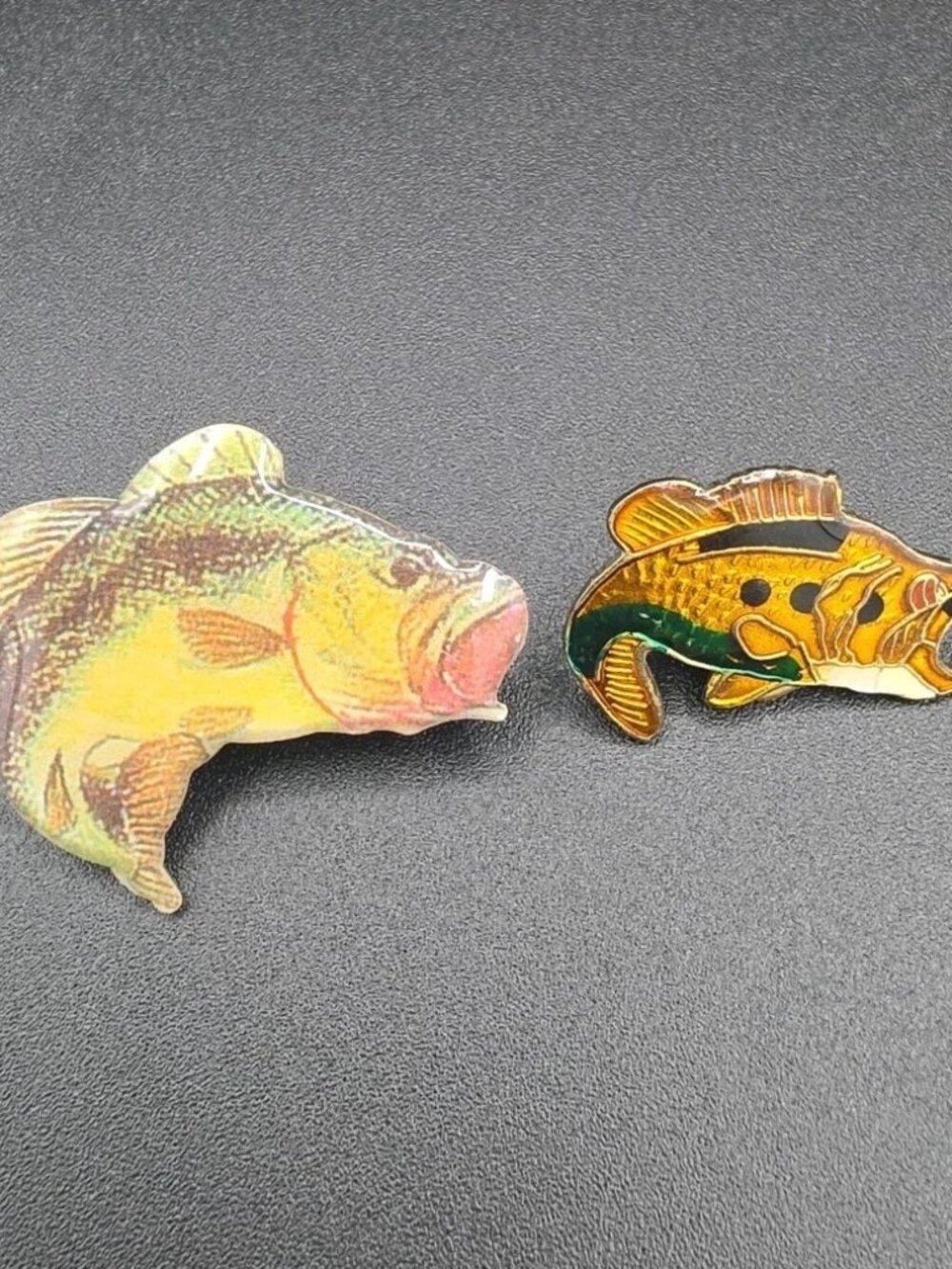 VTG Lot Of 2 Lapel Pins Largemouth Bass Vintage Fishing Outdoors